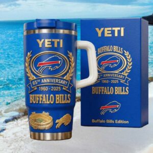 Buffalo Bills 65th Anniversary 1960 2025 YETI Edition Blue 40oz Tumbler
