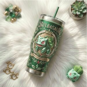 Bulbasaur Pokemon Rooted in Strength 40oz Tumbler with Handle
