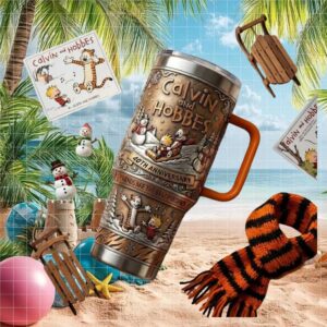 Calvin and Hobbes 40th Anniversary Embossed 40oz Tumbler with Handle