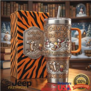 Calvin and Hobbes 40th Anniversary Winter Scene 40oz Tumbler