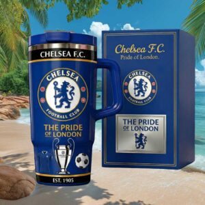 Chelsea F.C. Pride of London Soccer Fans 40oz Insulated Tumbler with Handle