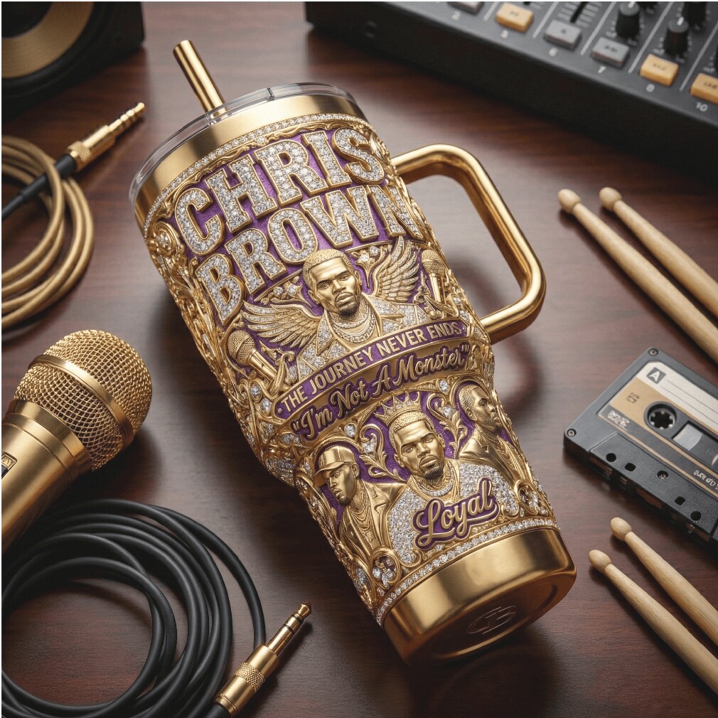 Chris Brown “Loyal I’m Not A Monster” Gold & Purple 40oz Tumbler Chris Brown “Loyal I’m Not A Monster” Gold & Purple 40oz Tumbler