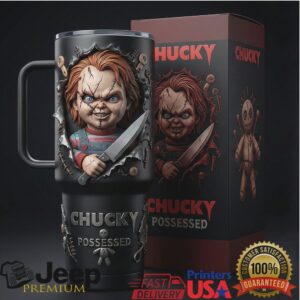 Chucky “Possessed” 3D Horror Movie Character Embossed 40oz Tumbler