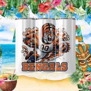 Cincinnati Bengals Mascot Aggressive Tiger Football Tumbler Wrap