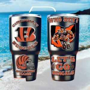 Cincinnati Bengals Who Dey Personalized Tumbler Custom Tiger Stripe Cup