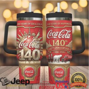 Coca Cola 140th Anniversary (1886 2026) Limited Edition 40oz Tumbler with Handle