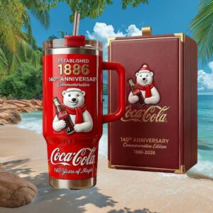 Coca Cola 140th Anniversary 1886 2026 Polar Bear Commemorative Tumbler