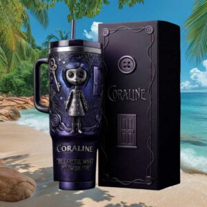 Coraline “Be Careful What You Wish For” 3D Gothic Movie Tumbler
