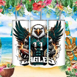 Cracked Stone Eagle Number 11 Football Jersey Tumbler Wrap