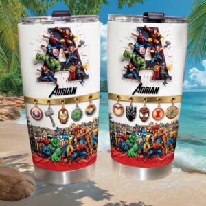 Custom Marvel Avengers Superheroes Multiverse Character 3D Effect Tumbler