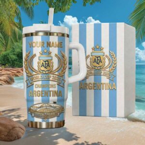Custom Name Argentina AFA World Cup 2026 Champions 40oz Tumbler