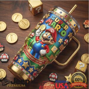 Custom Super Mario 40th Anniversary Luxury Gold YETI Tumbler