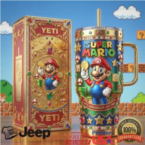Custom Super Mario 40th Anniversary Luxury Gold YETI Tumbler
