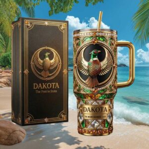 Dakota The Prairie State Pheasant Art Jeweled Luxury 40oz Tumbler