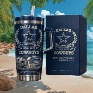 Dallas Cowboys 66th Anniversary 1960 2026 Limited Edition 40oz Tumbler with Handles
