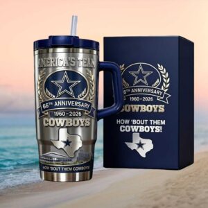 Dallas Cowboys 66th Anniversary “America's Team” 1960 2026 40oz Tumbler