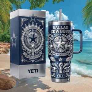 Dallas Cowboys America's Team Tumbler Luxury Silver & Blue Edition