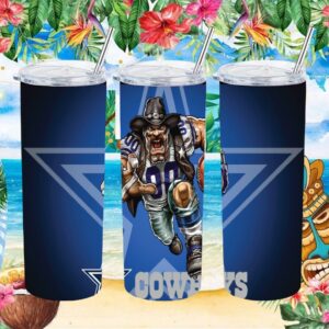 Dallas Cowboys Angry Cowboy Football Player Action Tumbler Wrap