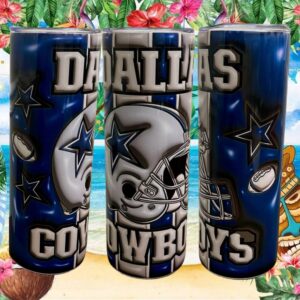 Dallas Football Helmet and Stars Airbrush Style Tumbler Wrap