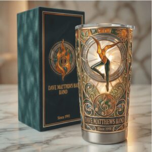 Dave Matthews Band Stained Glass “Fire Dancer” 3D Art Deco 20oz Tumbler