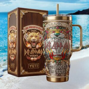 Def Leppard Vegas 2026 “I Got Rocked” 3D Leopard & Dice Concert Tumbler Def Leppard Vegas 2026 “I Got Rocked” 3D Leopard & Dice Concert Tumbler
