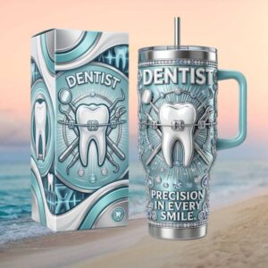 Dentist “Precision In Every Smile” 40oz Tumbler Orthodontist Luxury Gift Set