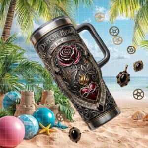 Depeche Mode Enjoy The Silence Gothic Rose 3D Sculpted Travel Tumbler
