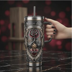 Depeche Mode “Enjoy The Silence” Rose Goth 40oz Steel Tumbler