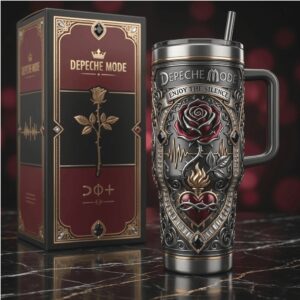 Depeche Mode “Enjoy The Silence” Rose Goth 40oz Steel Tumbler