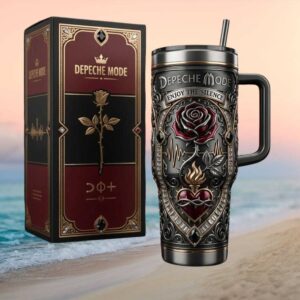 Depeche Mode “Enjoy The Silence” Rose & Heart Gothic Anniversary Tumbler