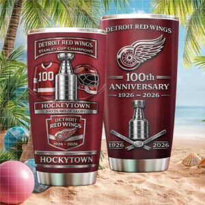 Detroit Red Wings 100th Anniversary Hockeytown Stanley Champions Tumbler
