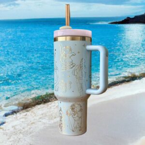Disney Beauty and the Beast Blue & Gold Sketch 40oz Insulated Tumbler