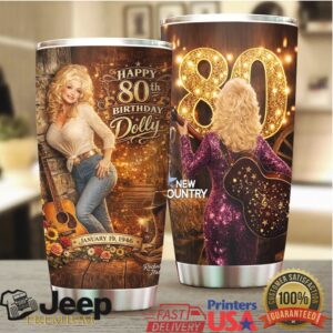 Dolly Parton Happy 80th Birthday Commemorative Country Music Tumbler
