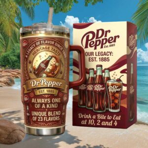 Dr Pepper Heritage Taste 40oz Tumbler Legacy 23 Flavors Vintage Edition