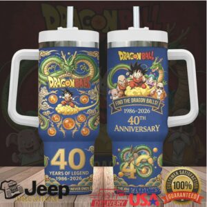 Dragon Ball 40th Anniversary 1986 2026 Legend Journey 40oz Insulated Tumbler