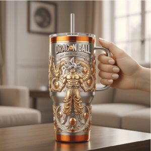 Dragon Ball Super Goku Ultra Instinct 3D Gold & Silver Embossed Fan Tumbler
