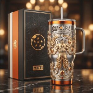 Dragon Ball Super Goku Ultra Instinct 3D Gold & Silver Embossed Fan Tumbler