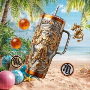 Dragon Ball Z Goku Ultra Instinct 3D Gold Embossed Custom Tumbler