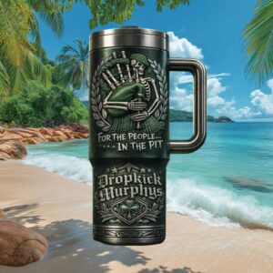 Dropkick Murphys “For The People In The Pit” Bagpipe Skeleton Tumbler
