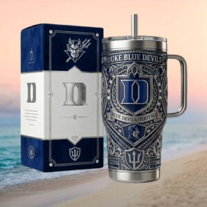Duke Blue Devils “Blue Devils Heritage” 3D Silver & Navy Collegiate Tumbler