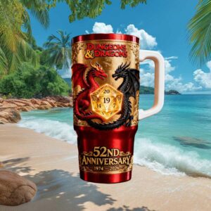 Dungeons & Dragons 52nd Anniversary Red and Gold 3D Dragon Tumbler