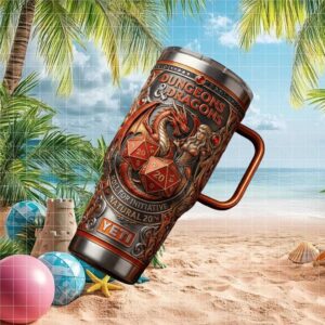 Dungeons and Dragons Natural 20 Roll for Initiative Custom Tumbler