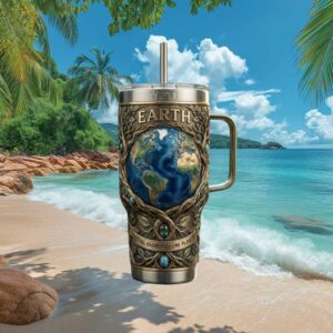 Earth Living Harmony One Planet Nature Tree of Life Art Tumbler