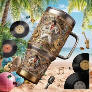 Elvis Presley 91st Anniversary 3D Inflated Tumbler Wrap Design