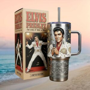 Elvis Presley The King of Rock N' Roll Limited Edition Relief Tumbler