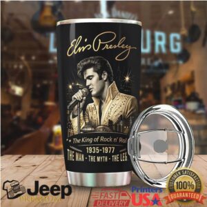 Elvis Presley The King of Rock n' Roll Gold Crown Tribute Tumbler