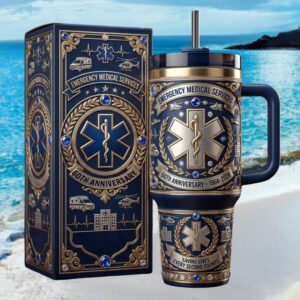 Emergency Medical Services (EMS) 60th Anniversary Gold & Blue Hero Tumbler