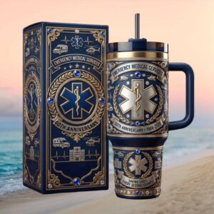 Emergency Medical Services (EMS) 60th Anniversary Gold & Blue Hero Tumbler