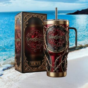 Evanescence Bring Me To Life Gothic Thorn & Rose 3D Metal Tumbler