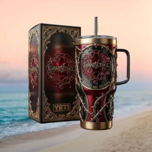 Evanescence Bring Me To Life Gothic Thorn & Rose 3D Metal Tumbler
